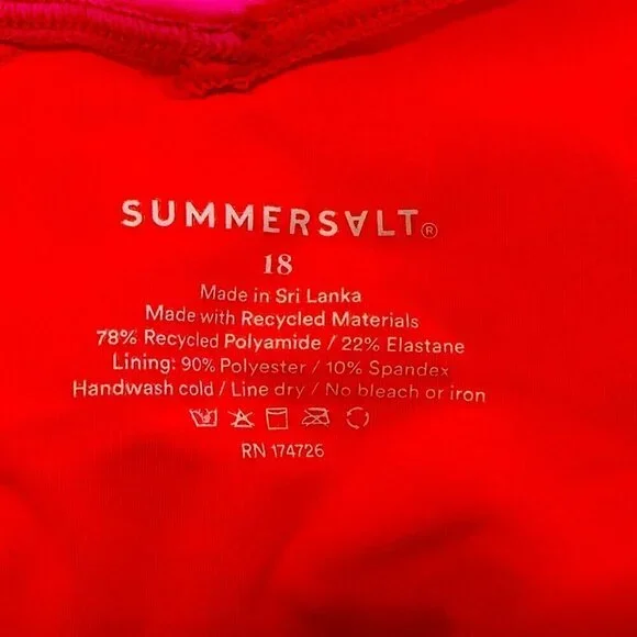 NWT Summersalt The Perfect Wrap One-Piece Swimsuitin Hibiscus/Grapefruit, Sz 18 - Picture 7 of 7